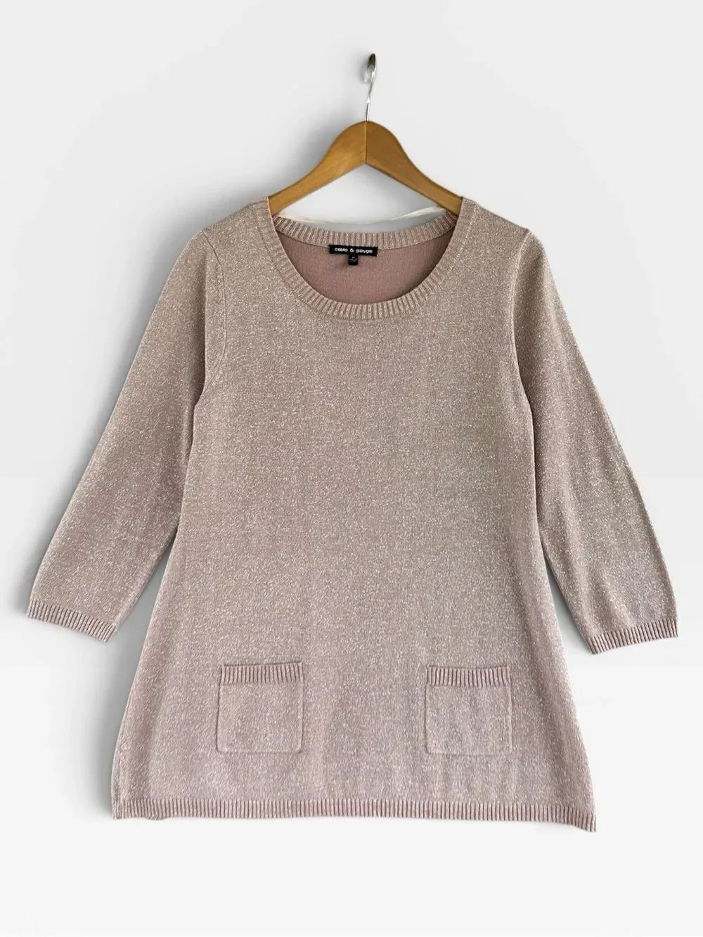 🎉5 for $45🎉 Cable & Gauge top blouse shirt metallic size M